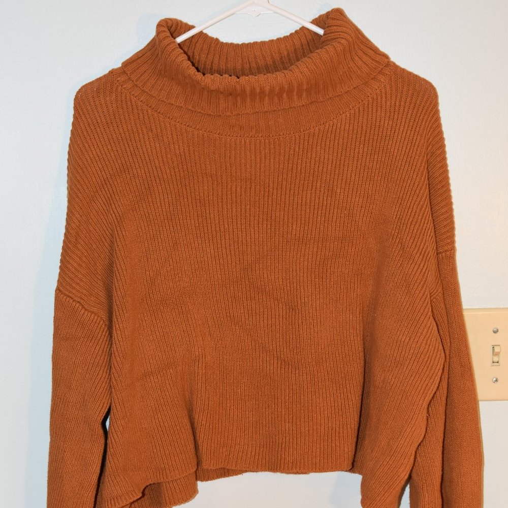 Target Wild Fable Cropped Pullover Turtleneck in Rust, Size XXL